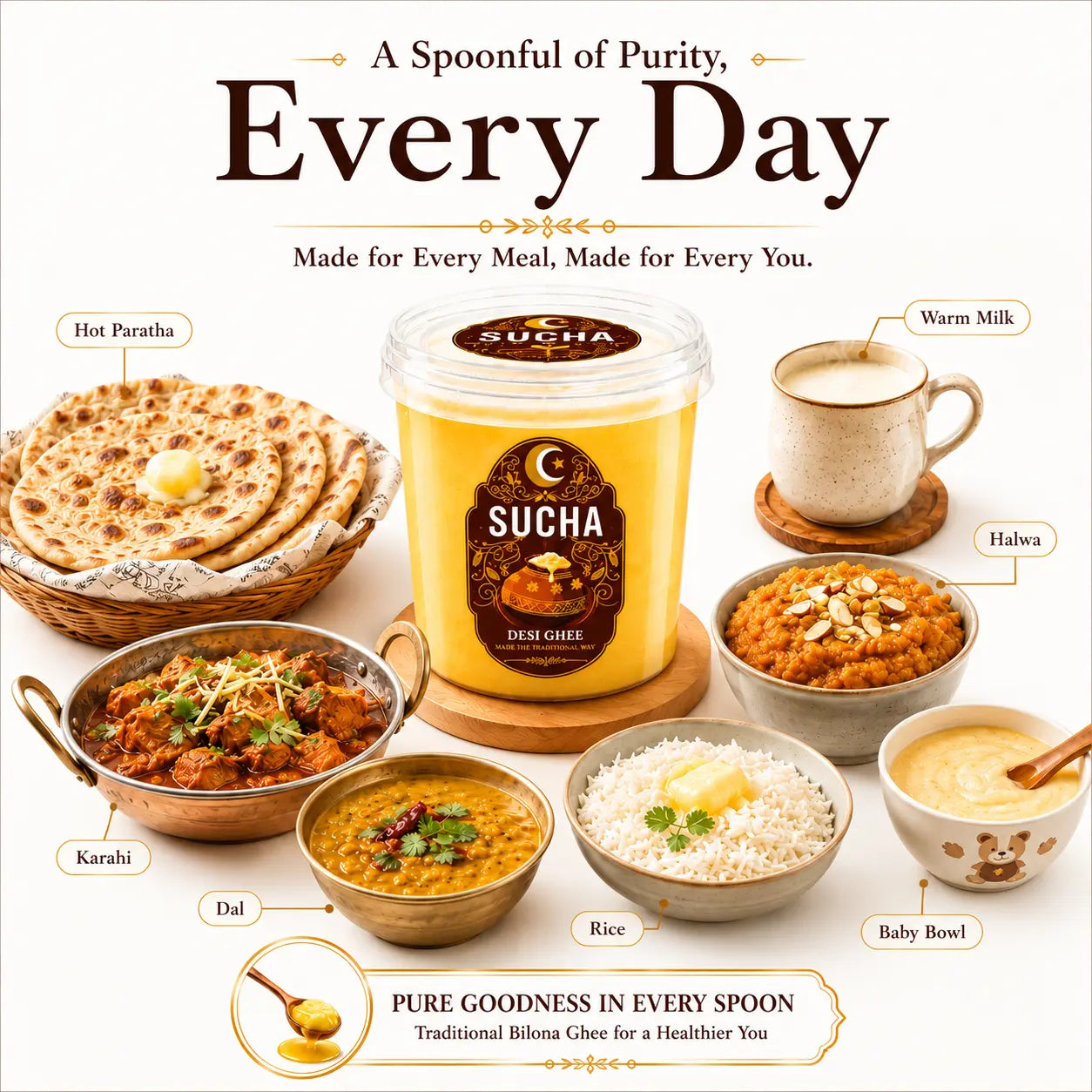 Sucha Desi Ghee — Hand-Churned, Traditional Method