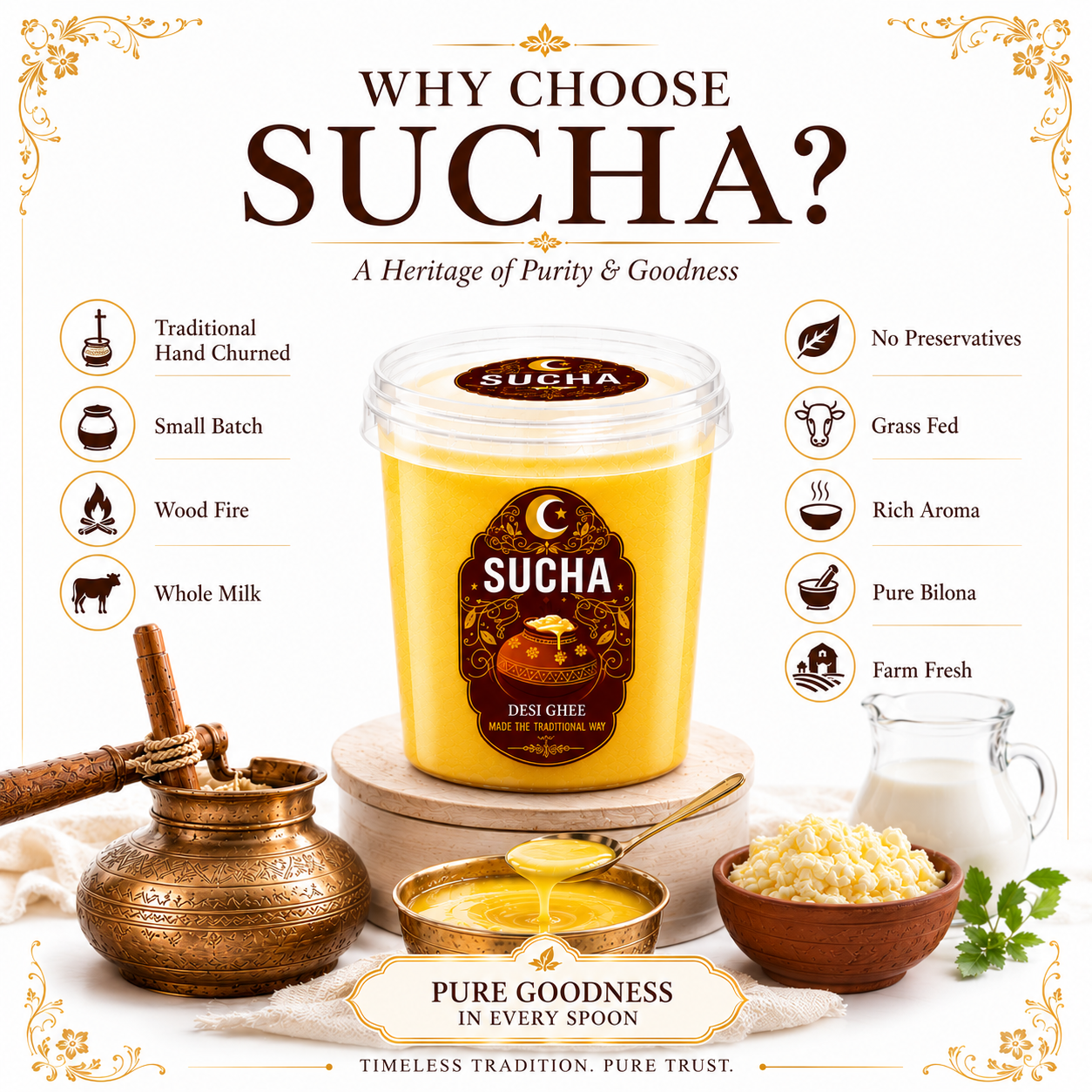 Sucha Desi Ghee — Hand-Churned, Traditional Method